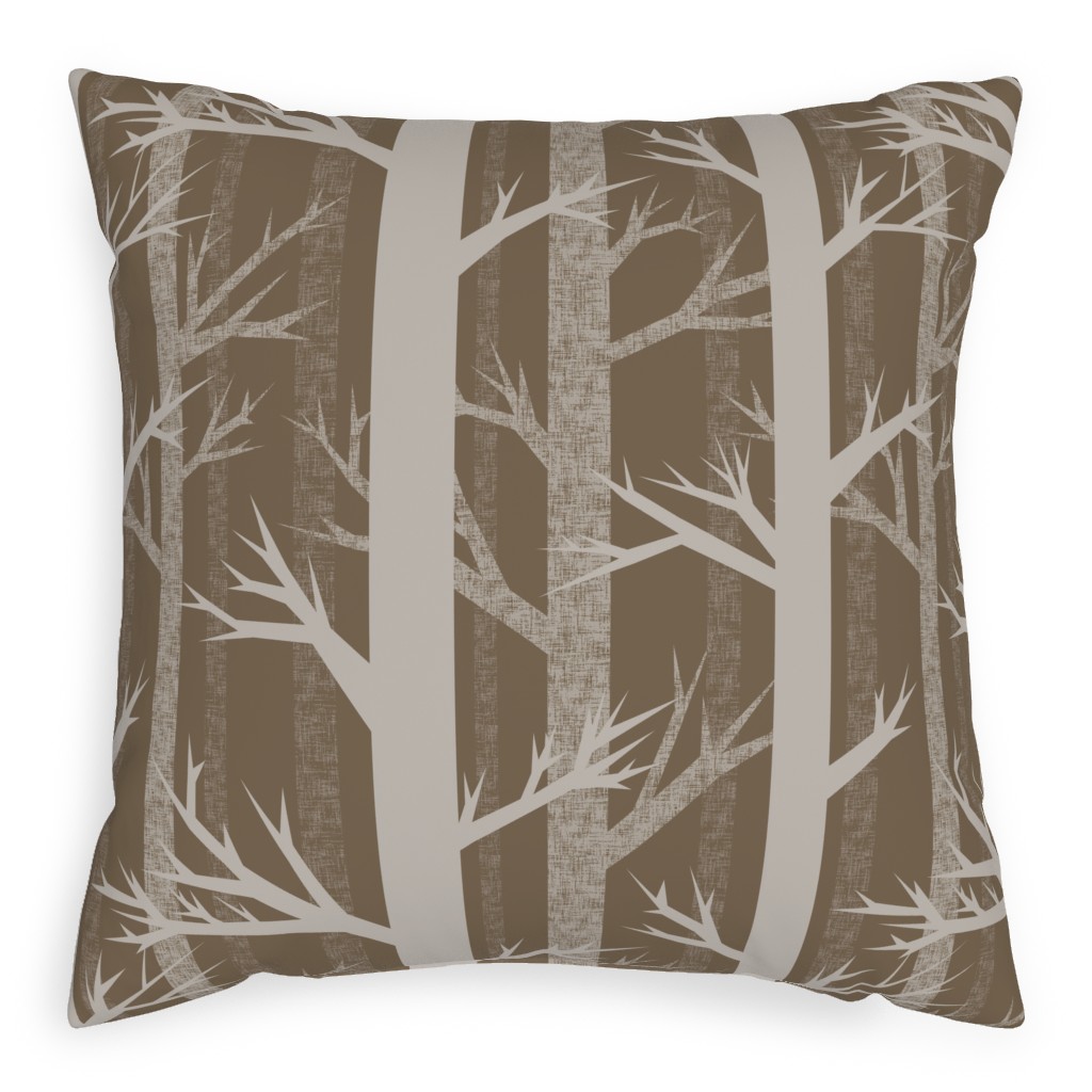 Winter Woods - Fawn Pillow, Woven, White, 20x20, Double Sided, Brown, Brown