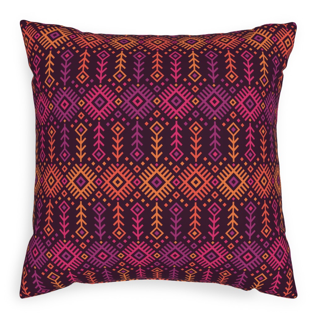 Kilim Sunset - Warm Pillow, Woven, White, 20x20, Double Sided, Multicolor