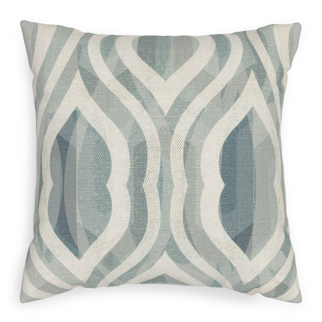 Modern Watercolor Damask - Gray Pillow, Woven, White, 20x20, Double Sided, Gray, Gray