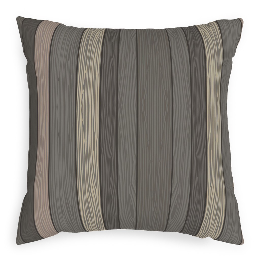 Old Wood Planks Driftwood - Brown Pillow, Woven, White, 20x20, Double Sided, Brown