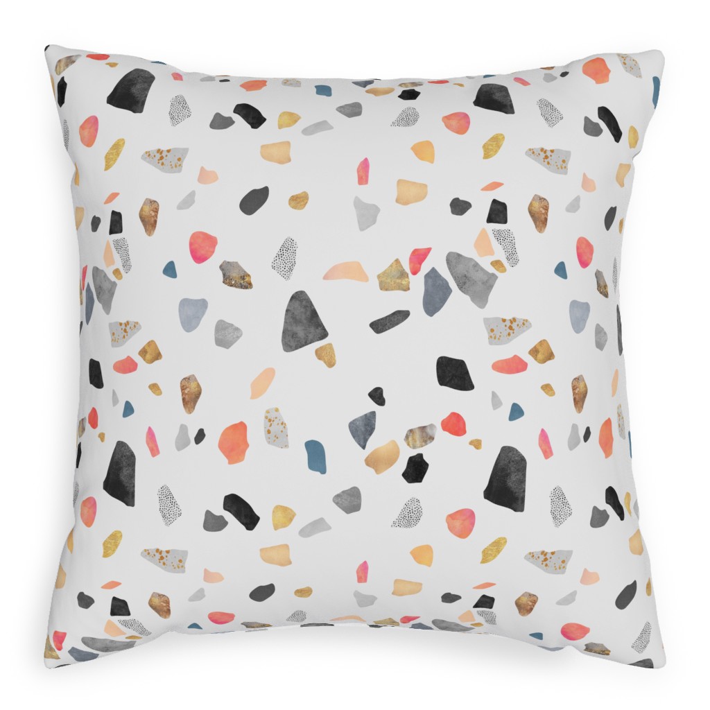 Terrazzo Treasure - Multi Pillow, Woven, White, 20x20, Double Sided, Multicolor