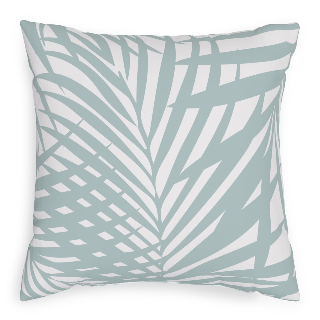 Fronds - Palladian Blue Pillow, Woven, White, 20x20, Double Sided, Blue