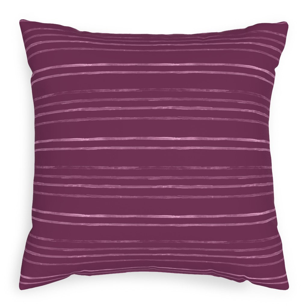 Take Flight Stripe - Rasberry Pillow, Woven, White, 20x20, Double Sided, Purple, Purple
