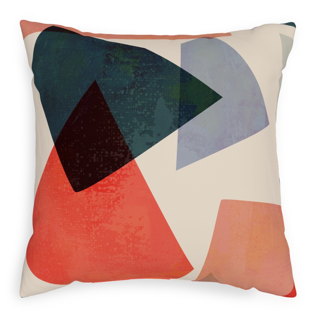 Color Block Pillow, Woven, White, 20x20, Double Sided, Multicolor