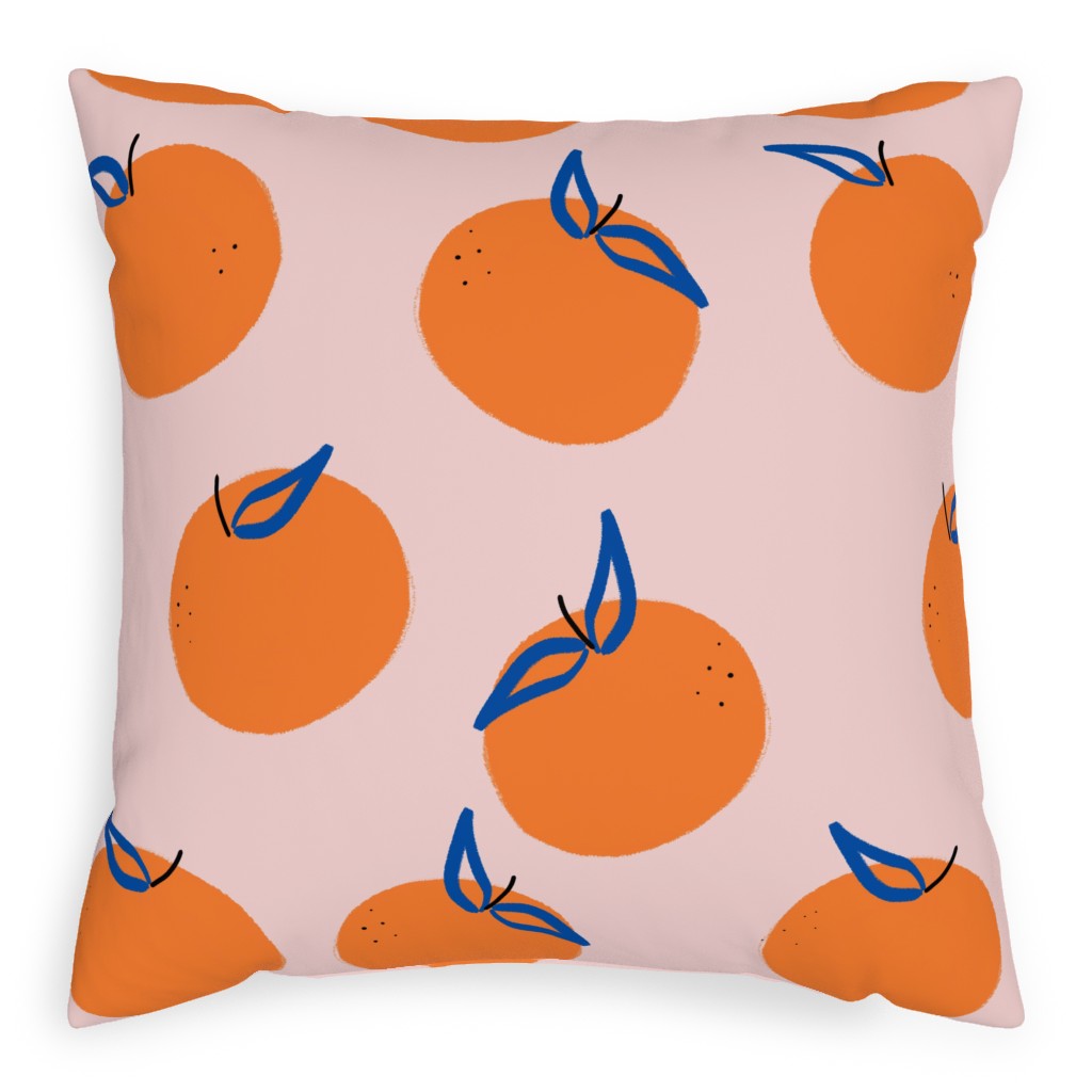 Clementines - Orange Pillow, Woven, White, 20x20, Double Sided, Orange
