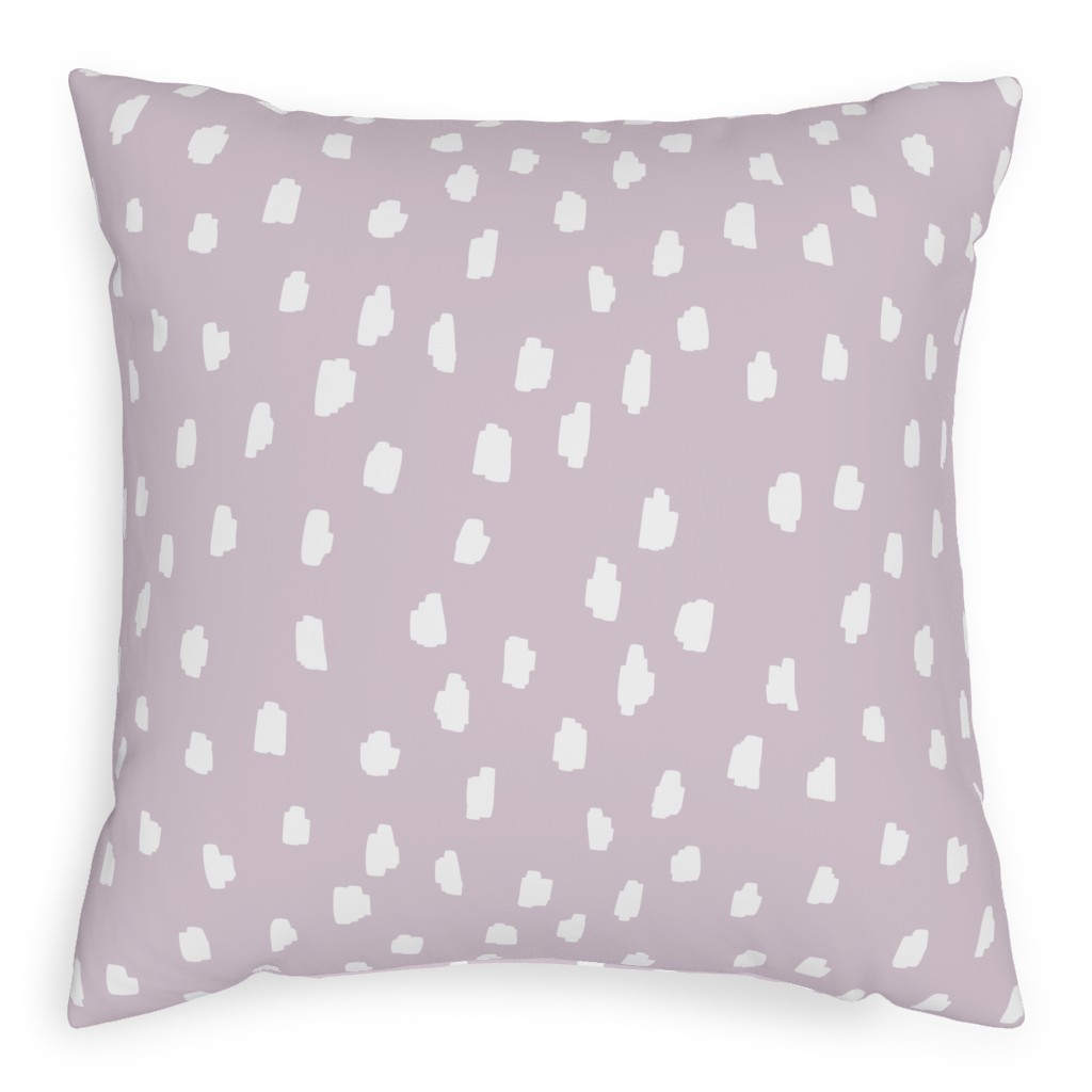 Scattered Marks - White on Lilac Pillow, Woven, White, 20x20, Double Sided, Purple