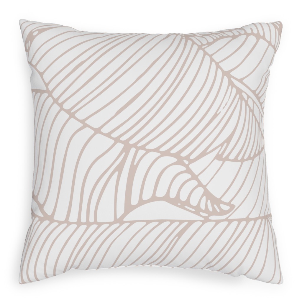 Banana Leaf - Blush Pillow, Woven, White, 20x20, Double Sided, Beige