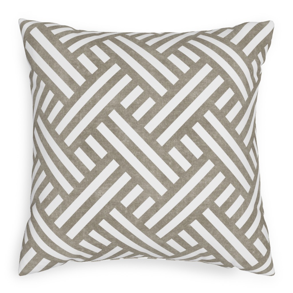 Farmhouse Weave Pillow, Woven, White, 20x20, Double Sided, Gray