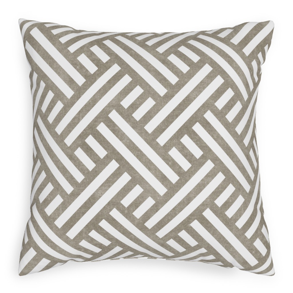 Farmhouse Weave Pillow, Woven, White, 20x20, Double Sided, Gray, Cafe
