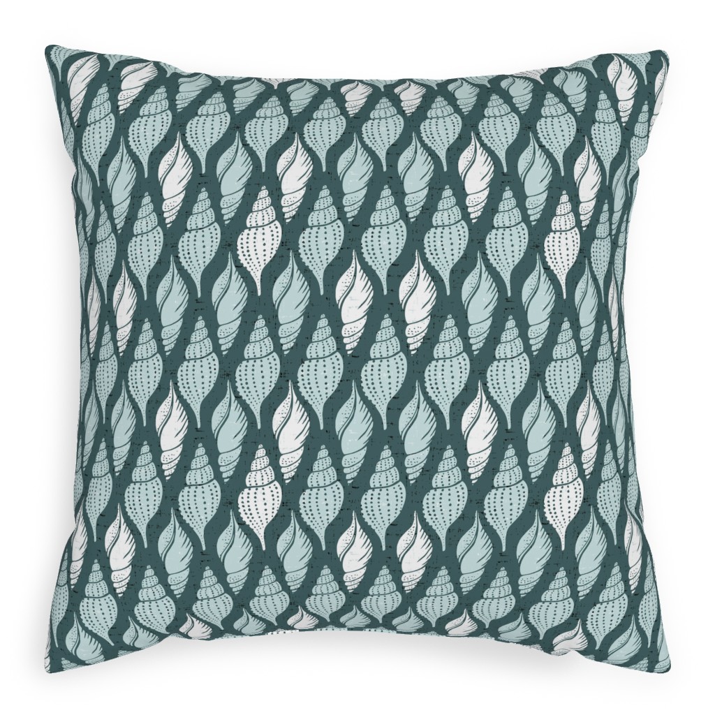 Beachcomber Summer - Mint Pillow, Woven, White, 20x20, Double Sided, Blue, True Blue