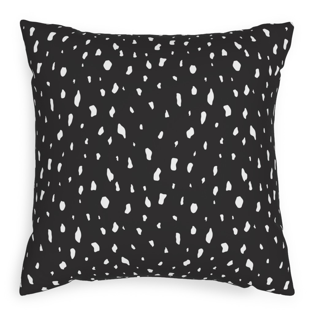 Chipped - Black and White Pillow, Woven, White, 20x20, Double Sided, Black