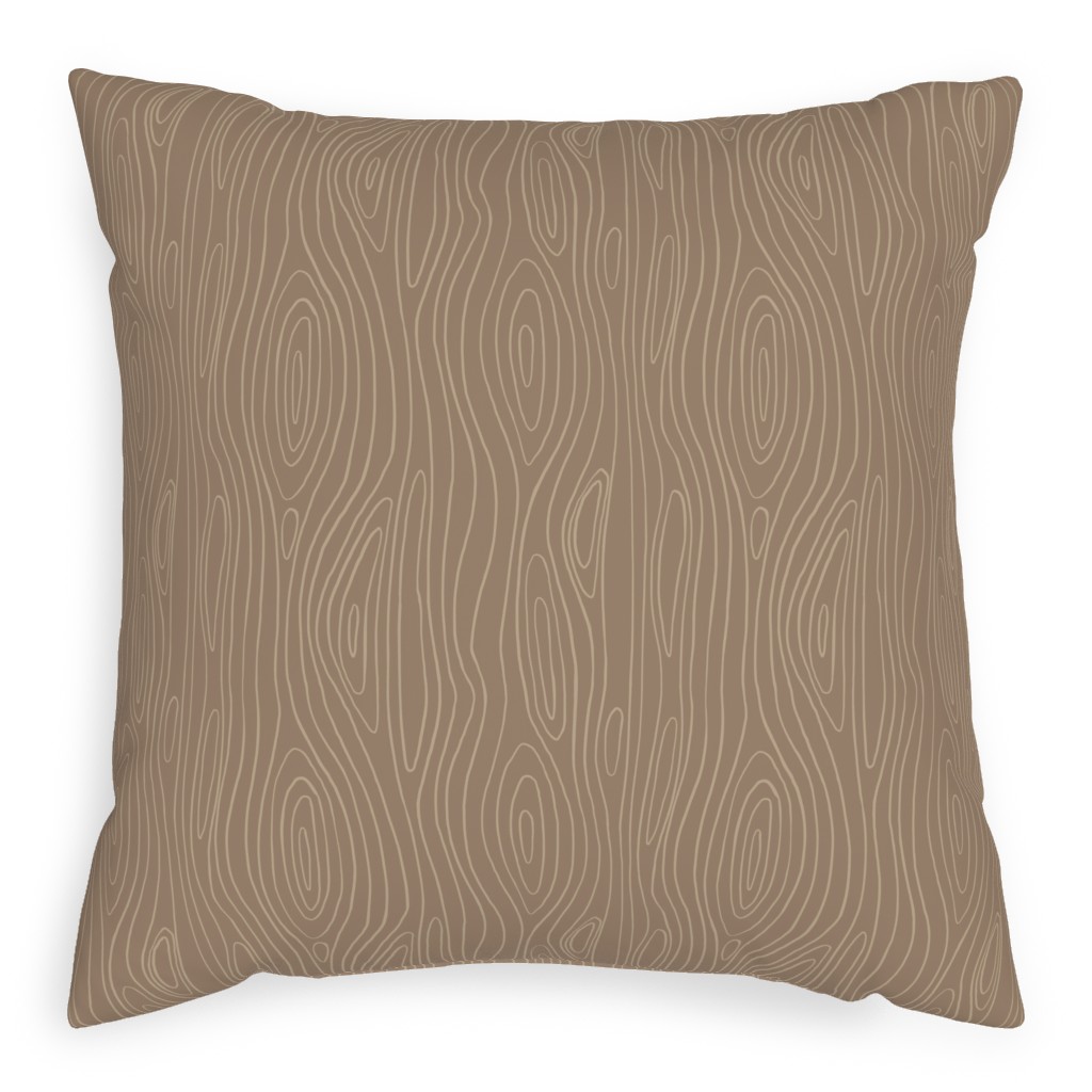 Wood Grain Pillow, Woven, White, 20x20, Double Sided, Brown