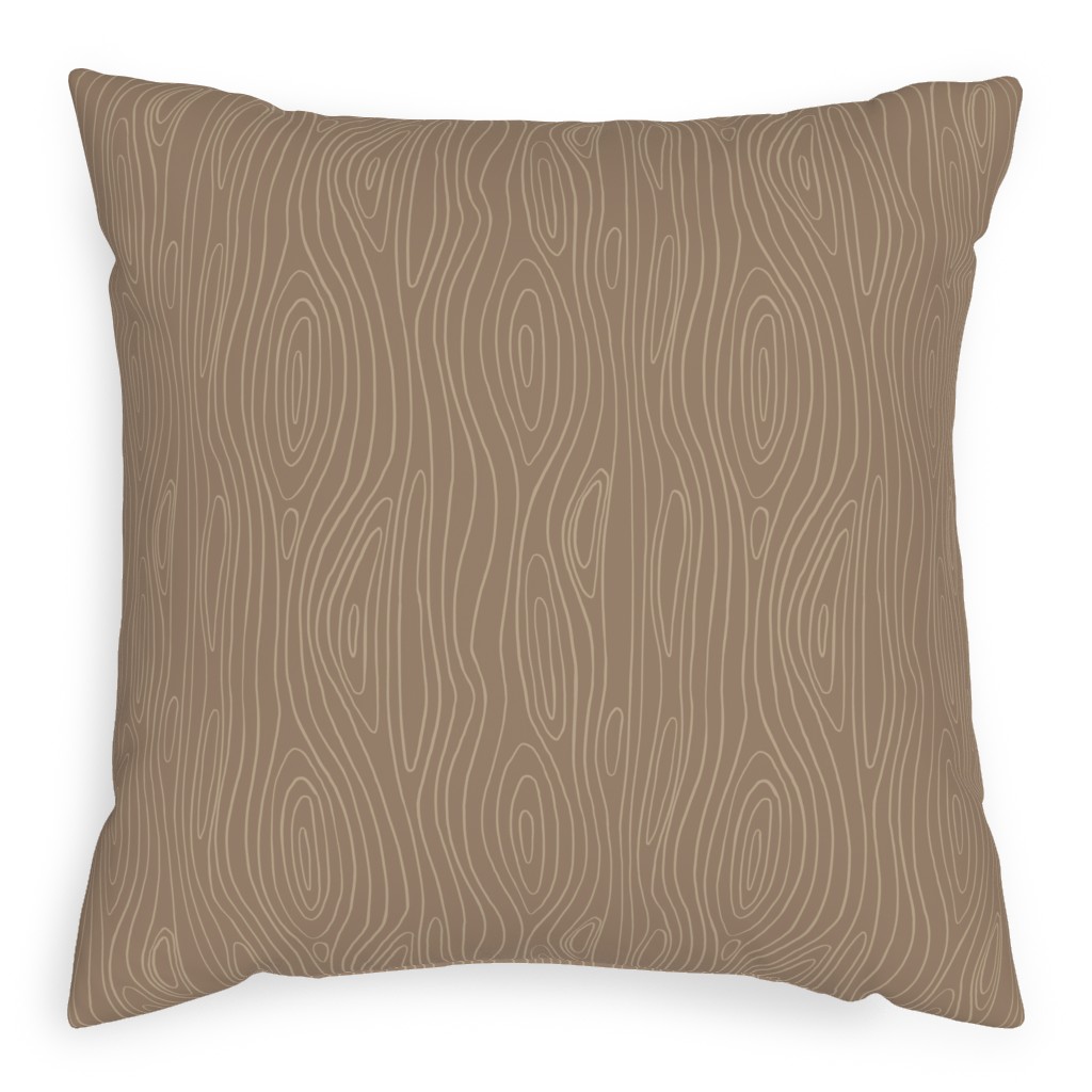 Wood Grain Pillow, Woven, White, 20x20, Double Sided, Brown, Cafe