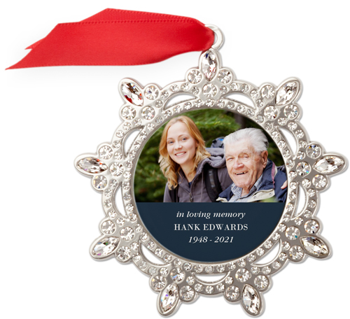 Classic In Memoriam Jeweled Ornament, None, Black, Snowflake