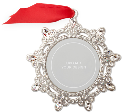 Upload Your Own Design Jeweled Ornament, None, Multicolor, Snowflake Ornament