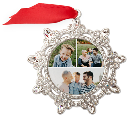 Gallery of Three Jeweled Ornament, None, Multicolor, Snowflake
