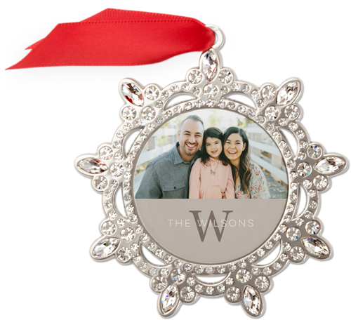 Gallery Of One Monogram Jeweled Ornament, None, Multicolor, Snowflake