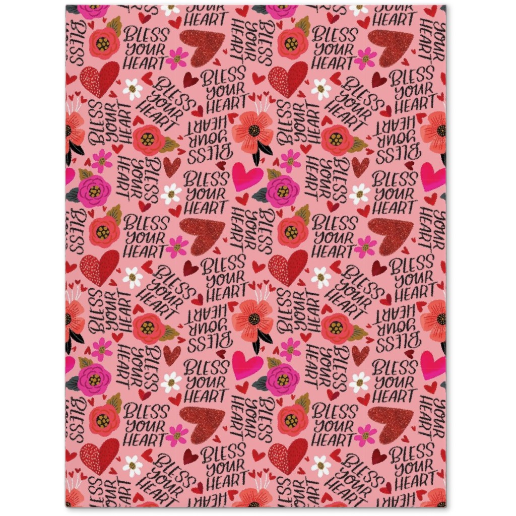 Pretty Bless Your Heart - Floral - Pink and Red Journal, Pink