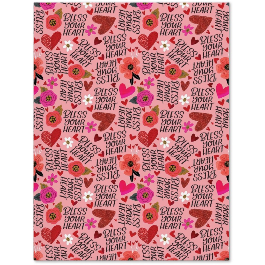 Pretty Bless Your Heart - Floral - Pink and Red Journal, Pink, Bright Pink