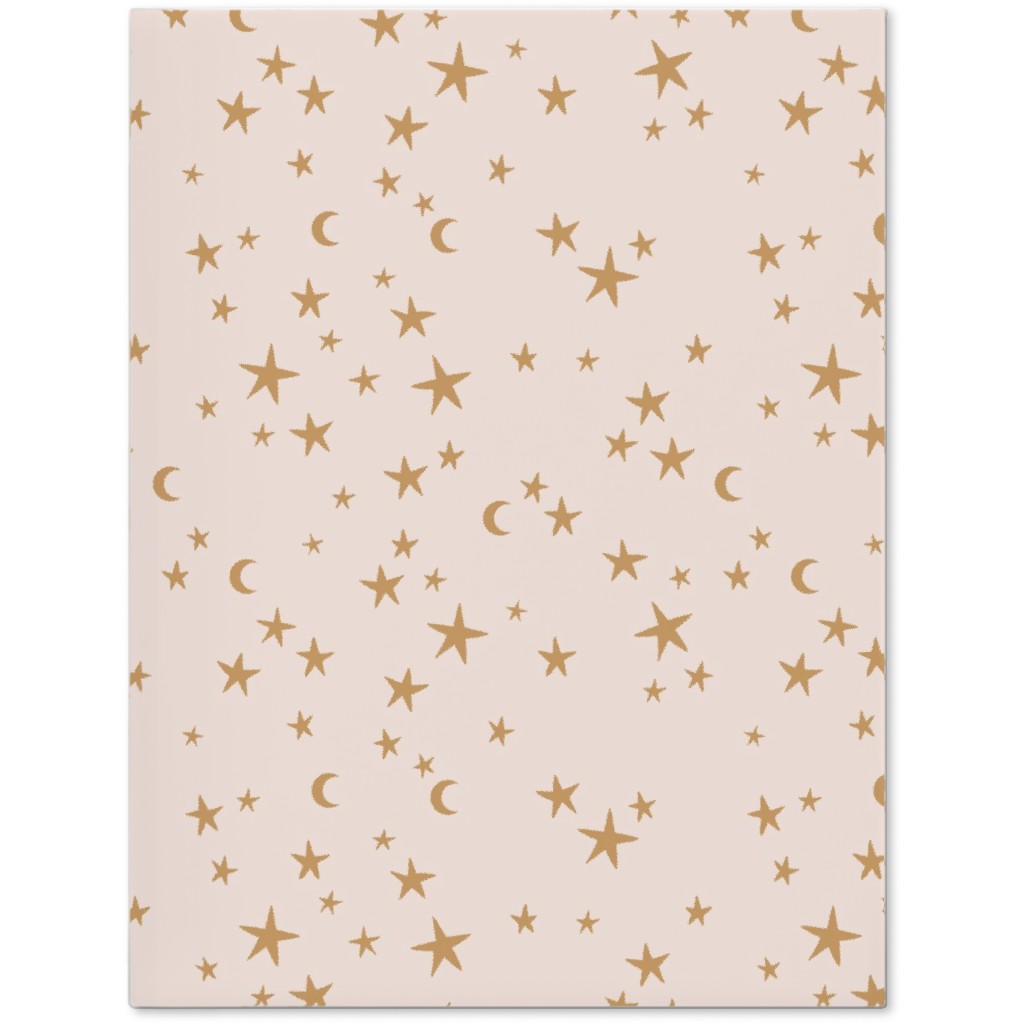 Stars & Moon - Starry Night Universe - Beige and Brown Journal, Pink