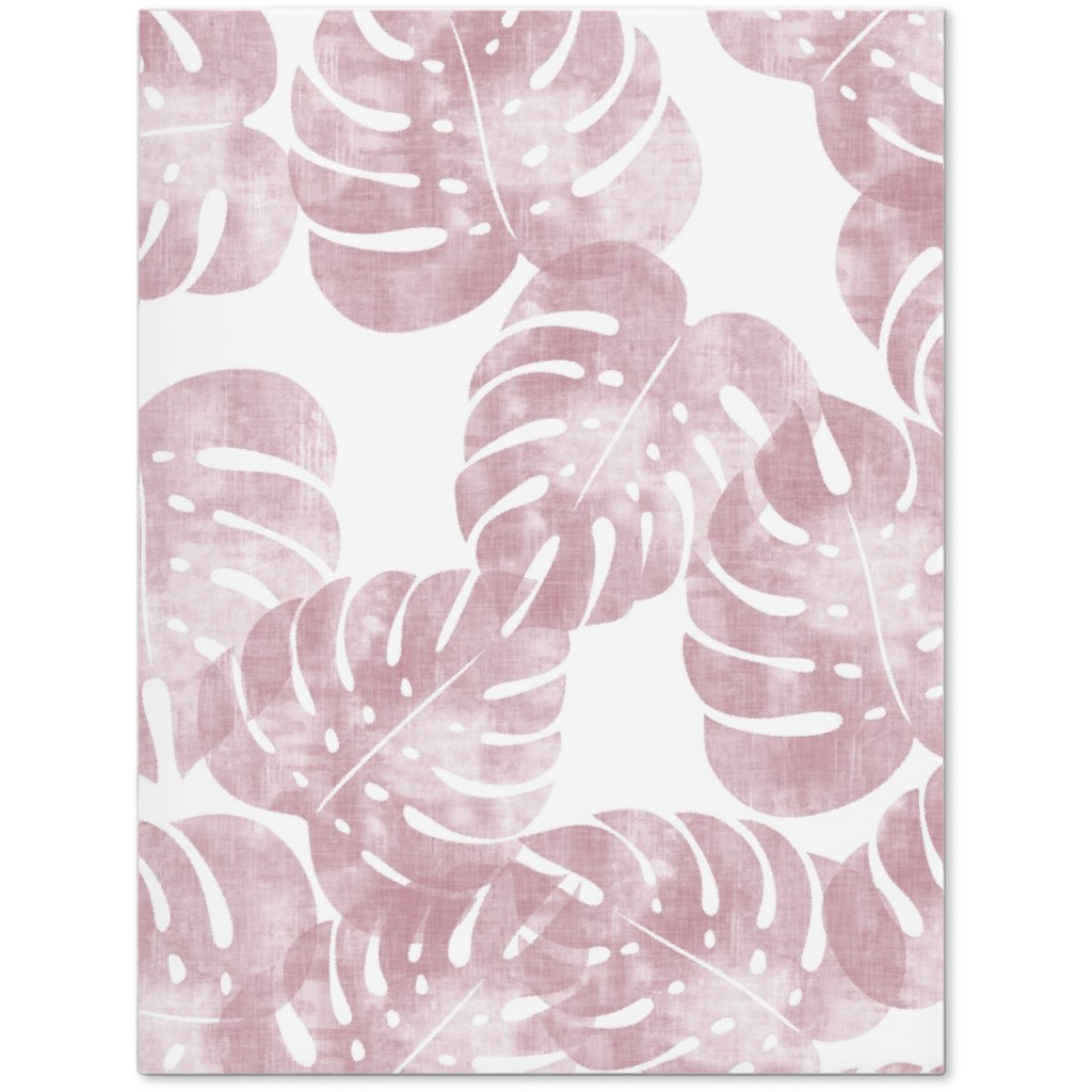 Monstera Leaves - Mauve Journal, Pink, Bright Pink