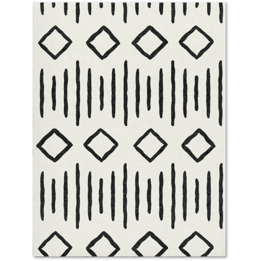 Diamond Fall - Mud Cloth - Onyx on Bone - Mudcloth Farmhouse Tribal - Lad19bs Journal, Beige