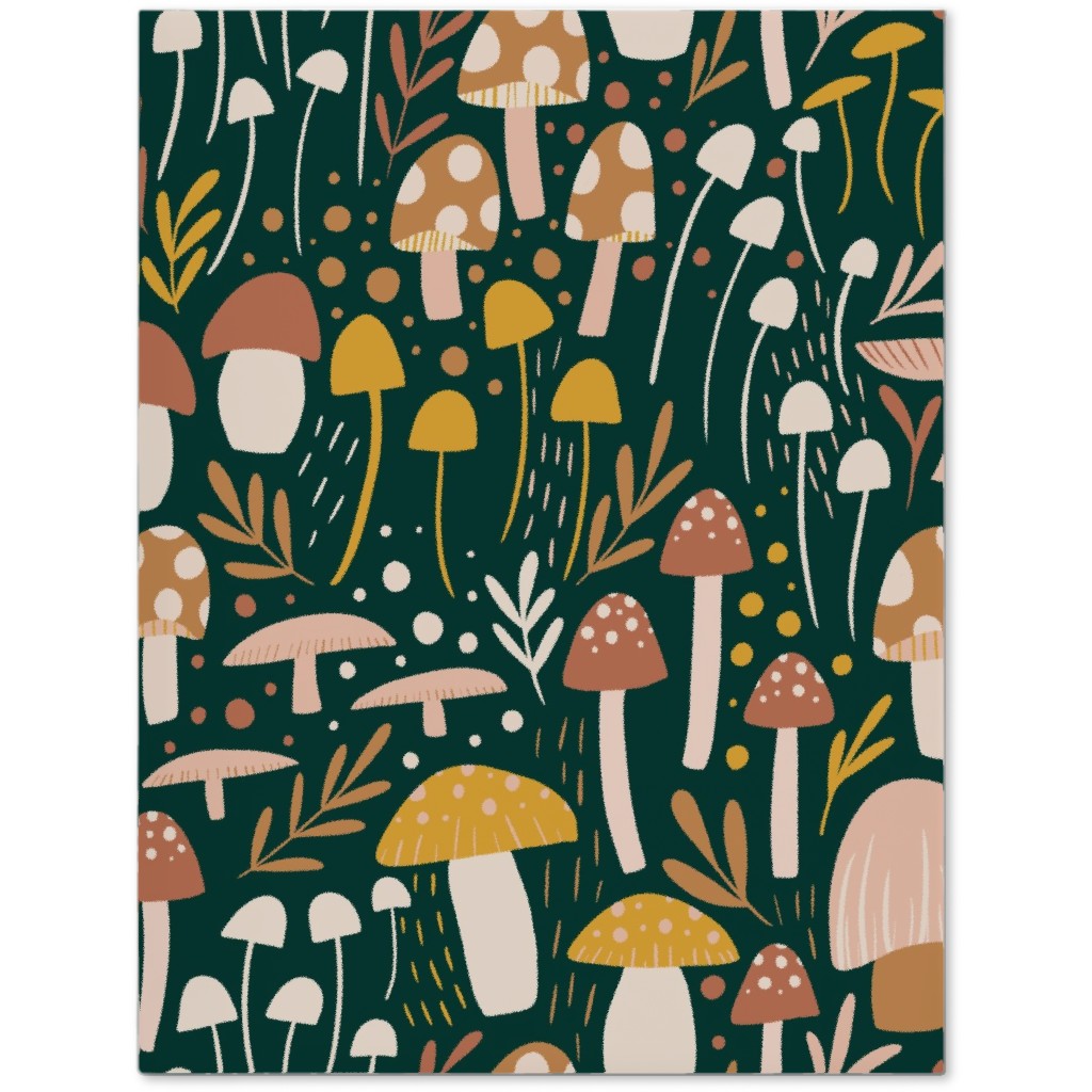 Woodland Mushroom Meadow - Green Journal, Green
