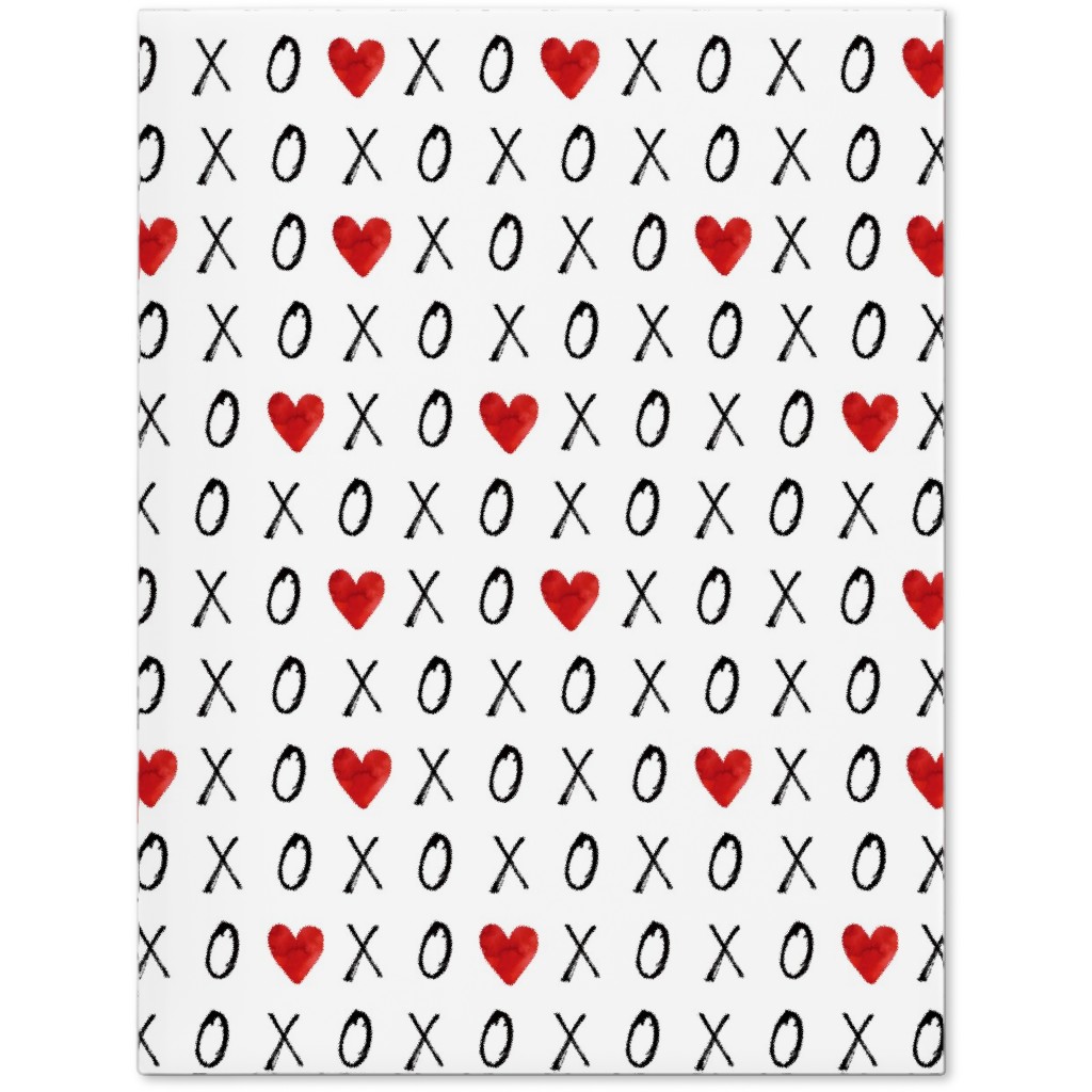 Mini Xoxo With Hearts - White Journal, Red, Red