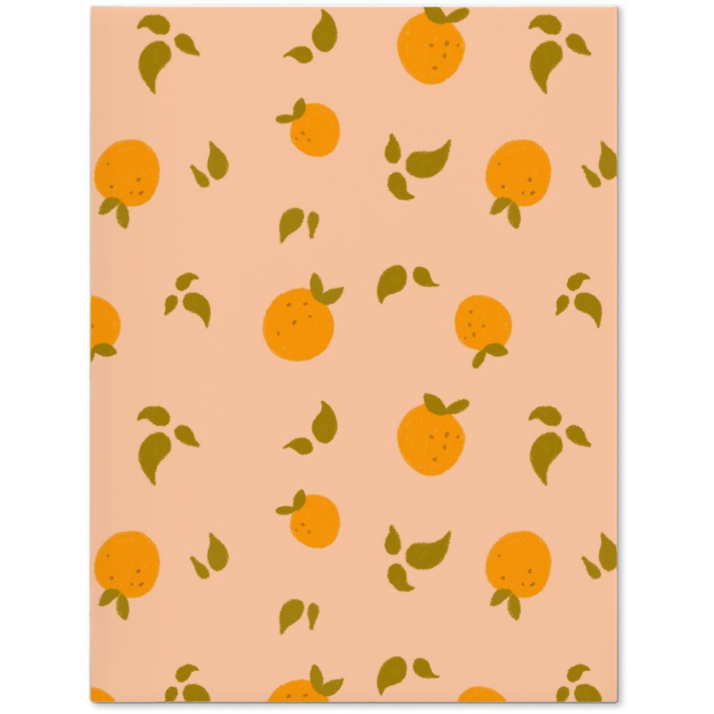 Oranges & Leaves on Peach Journal, Orange, Orange