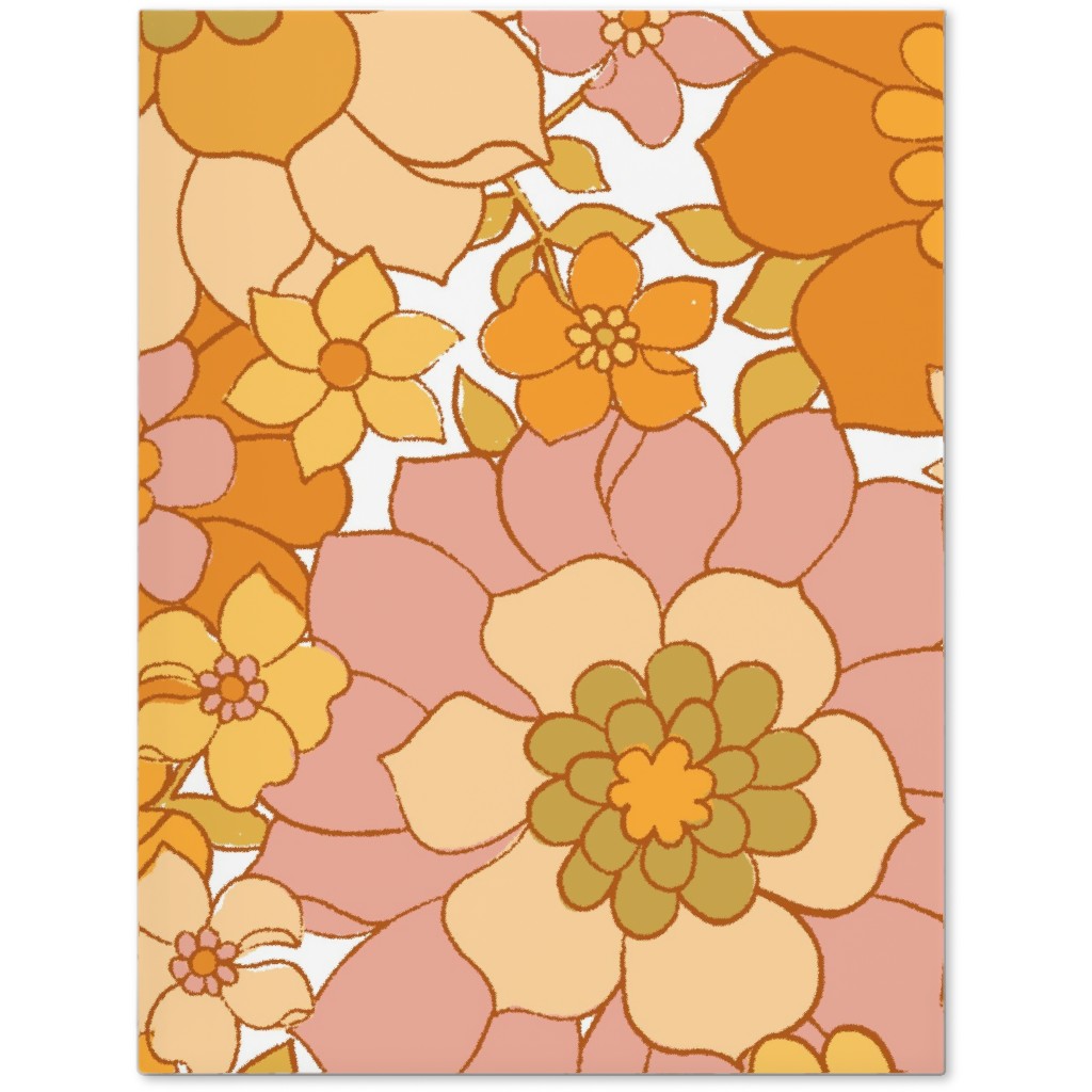 Avery Retro Floral Journal, Orange, Marigold