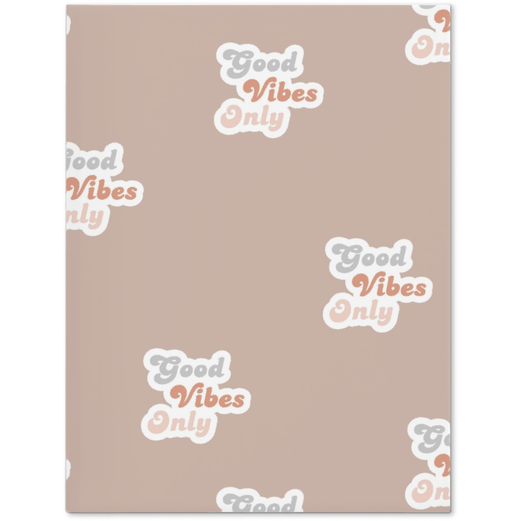 Seventies Retro Good Vibes Only Journal, Pink