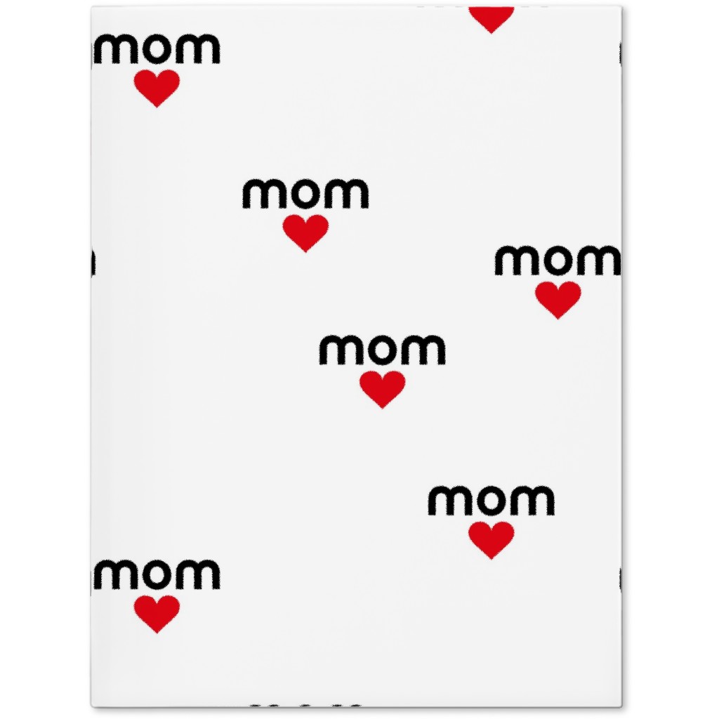 Mom Is Love - Hearts - Black White Red Journal, Red