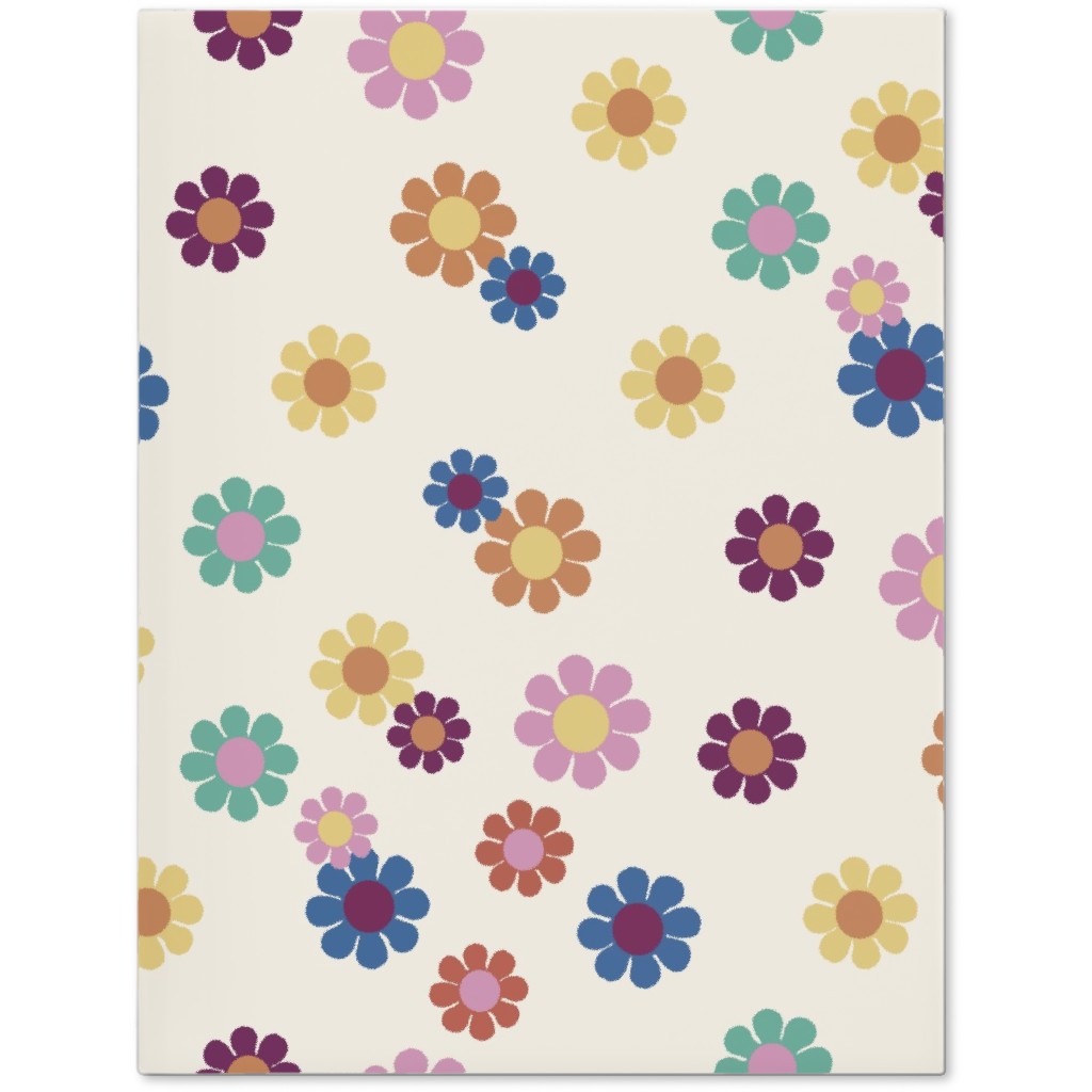 Rainbow Groovy Flowers Journal, Multicolor, Antique White