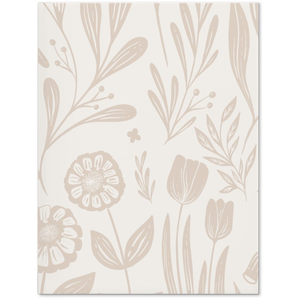 Wildflowers - Tan and Cream Journal, Beige, Pearl