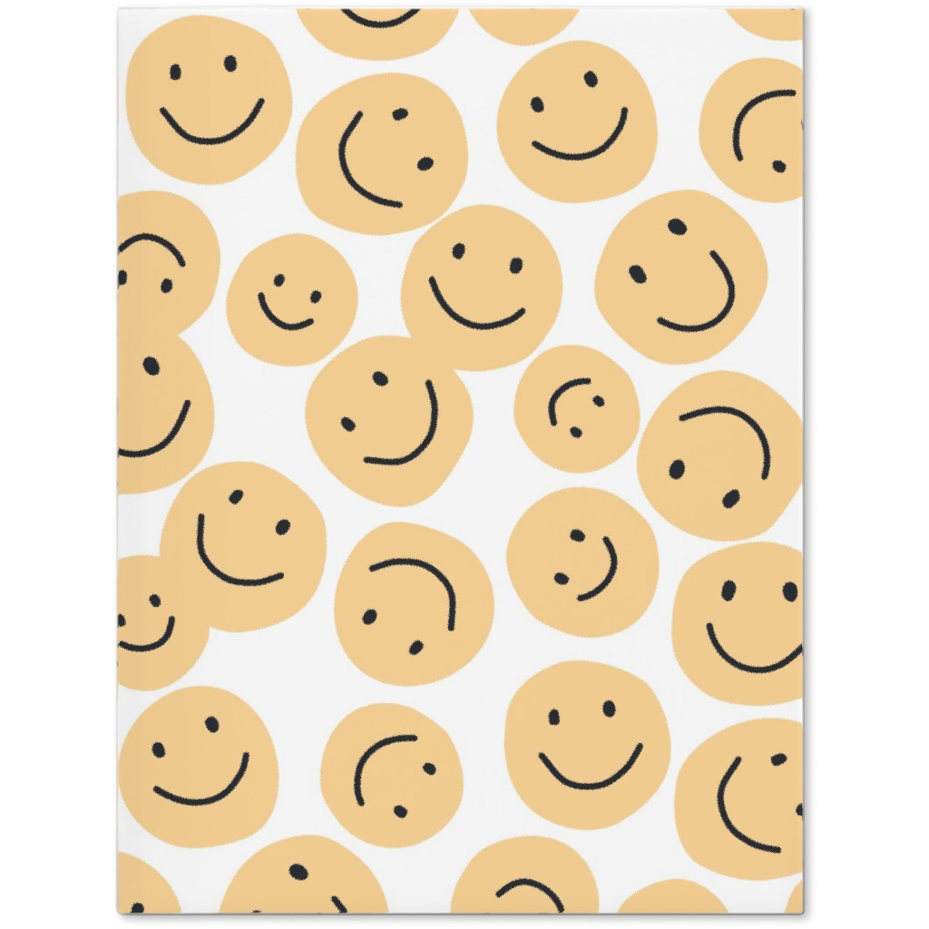 Happy Smiley Faces - Yellow Journal, Yellow, Classic Yellow