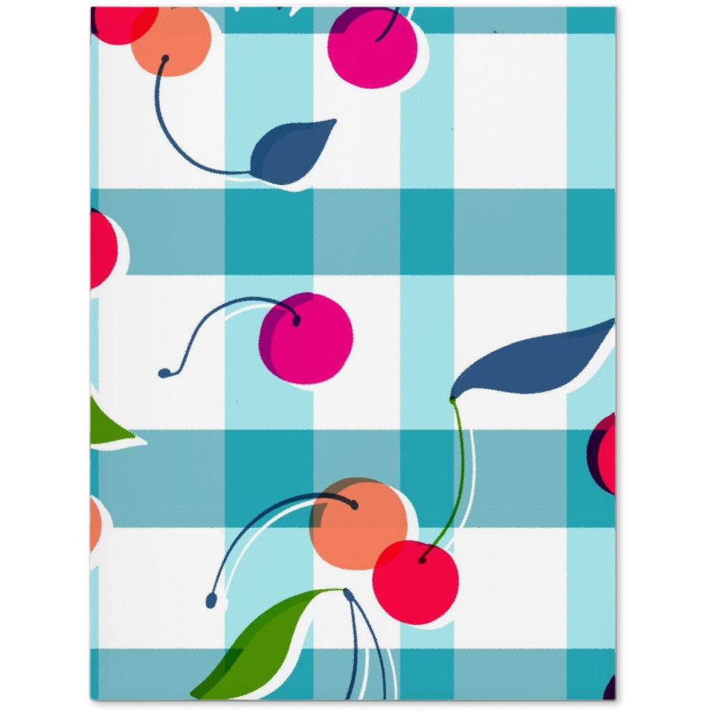 Cherry Gingham - Blue Journal, Blue, True Blue