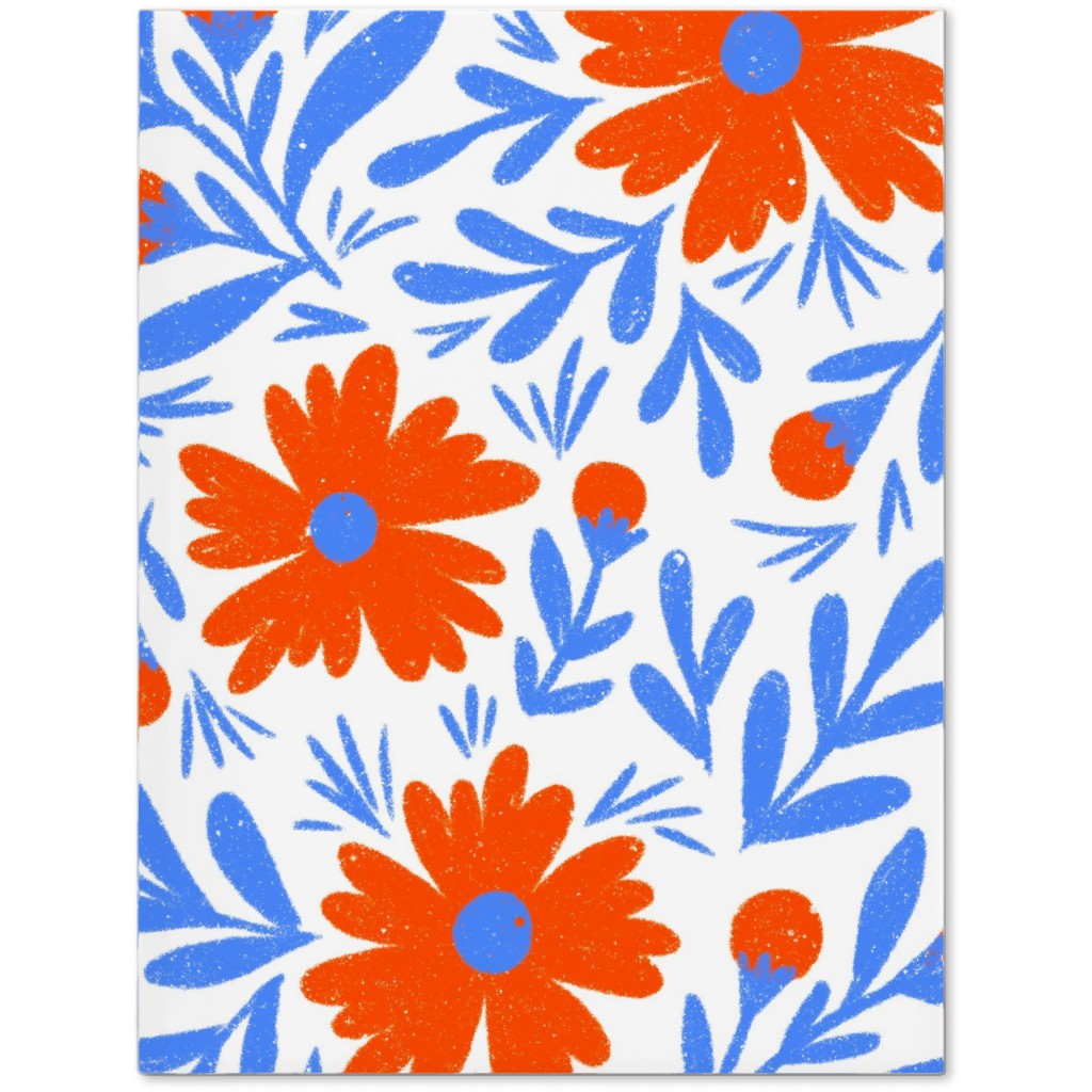 Floral Drop - Red and Blue Journal, Blue, True Blue