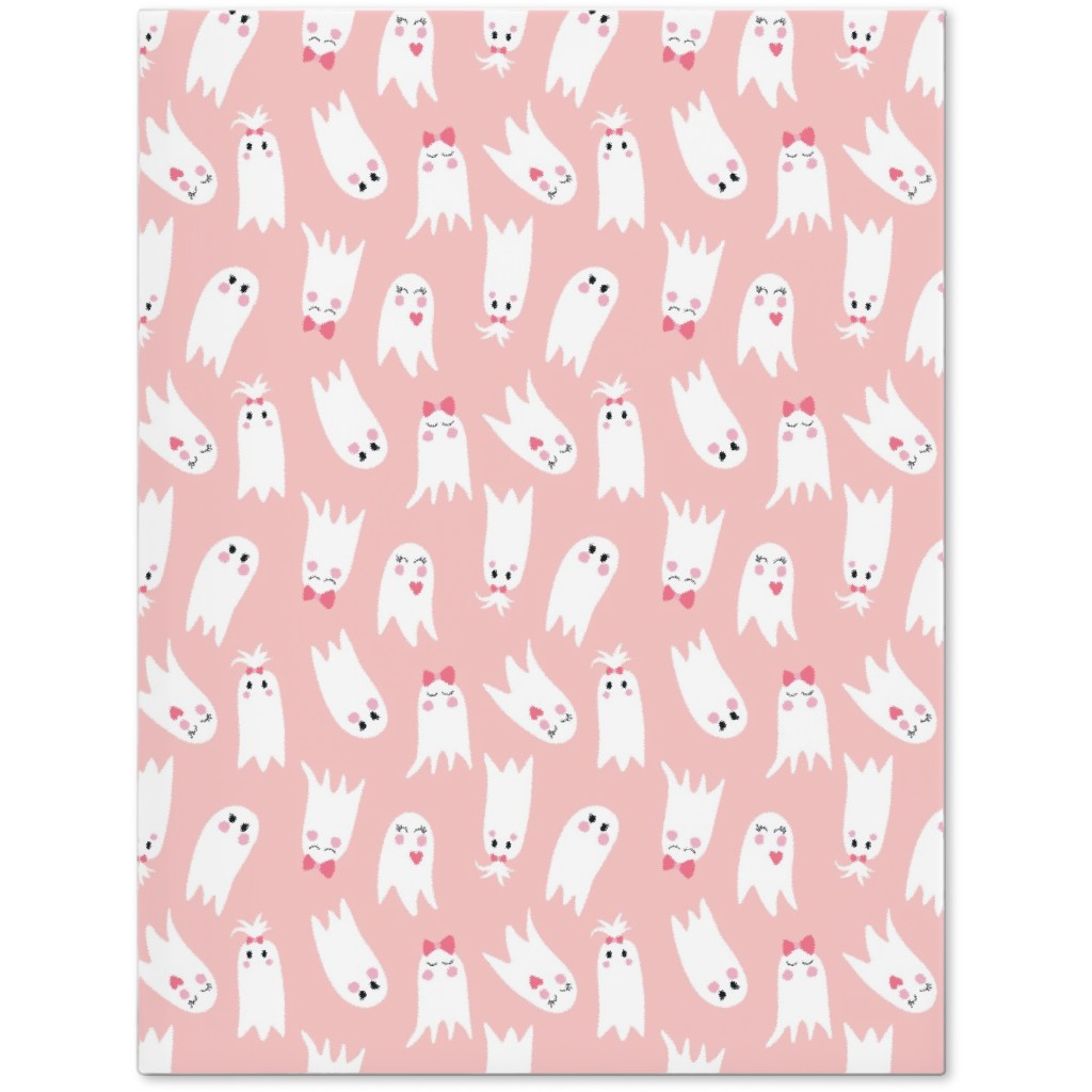 Sweet White Ghosts on Pink Journal, Pink