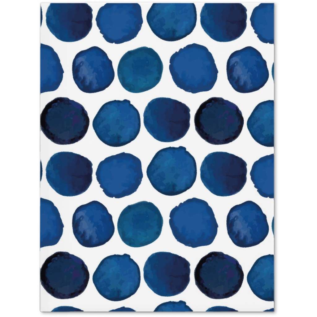Watercolor Dots - Dark Journal, Blue