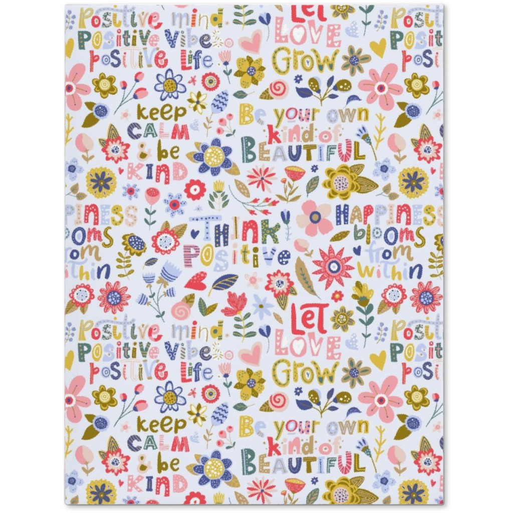Positive Vibes - Motivational Sayings Floral - Multi Journal, Multicolor