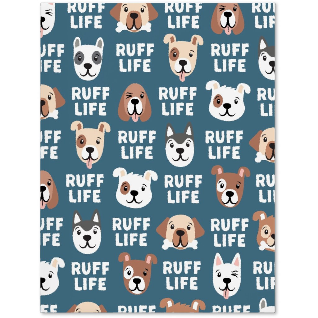 Ruff Life - Dog - Dark Blue Journal, Blue