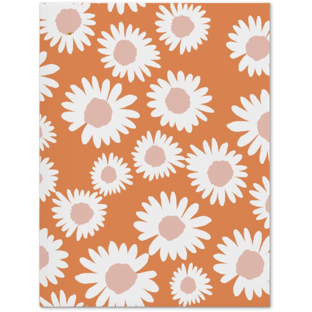 Boho Daisies - Flowers - Muted Orange and Blush Journal, Orange