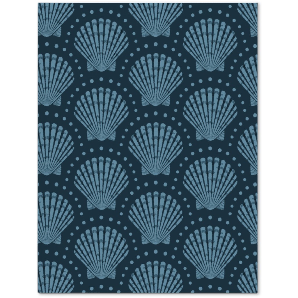 Pretty Scallop Shells - Navy Blue Journal, Blue