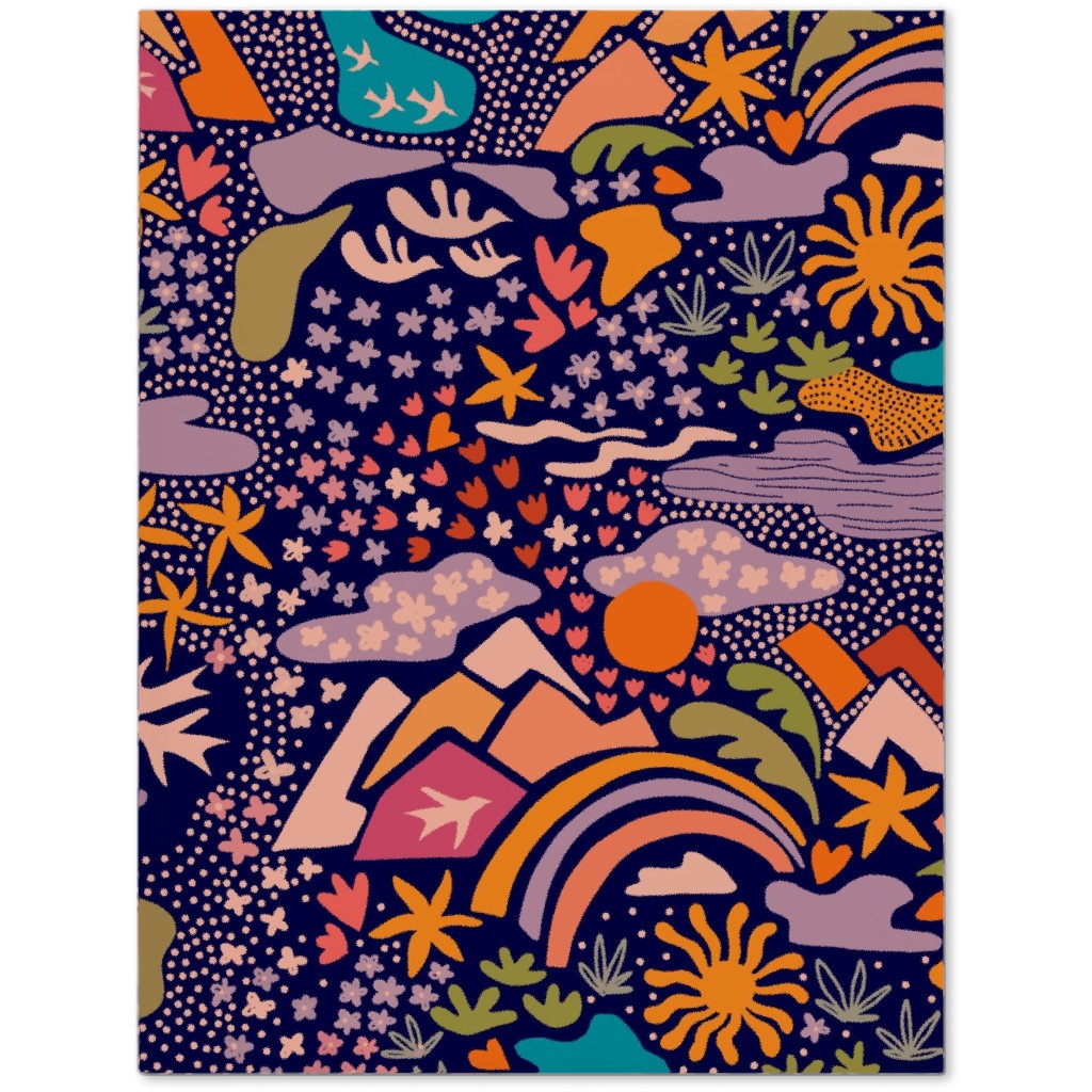 Ditsy Outdoor Adventure - Dark Blue Journal, Multicolor