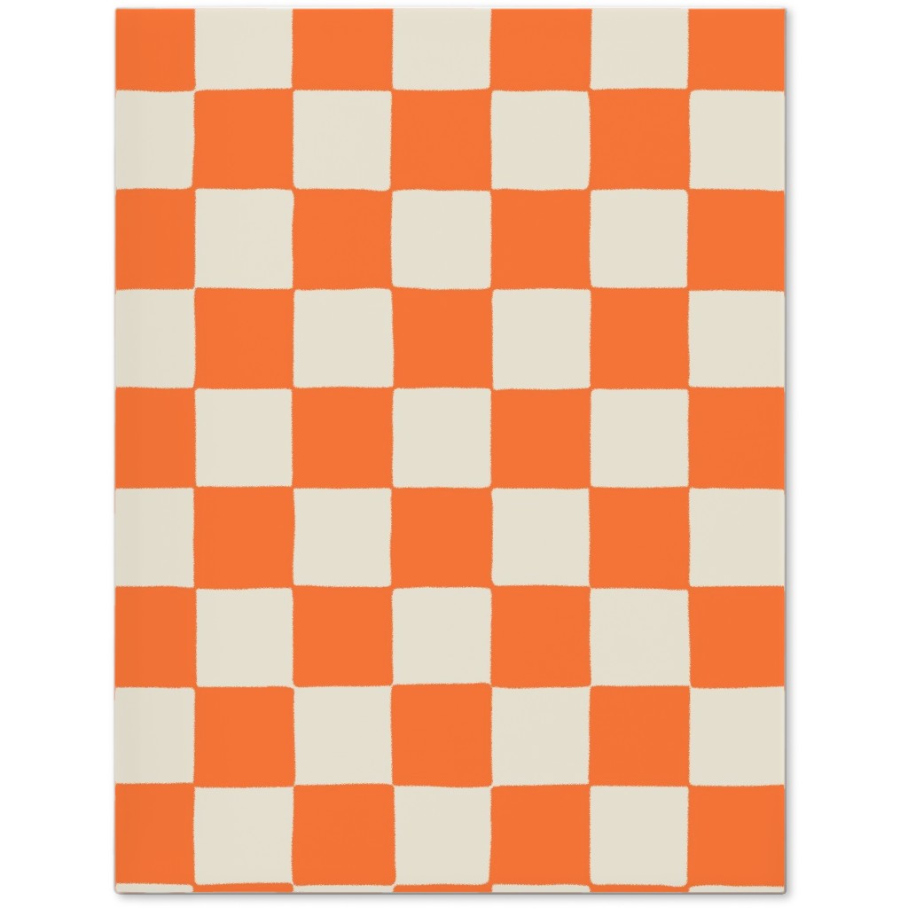 Retro Checkerboard - Bright Orange Journal, Orange