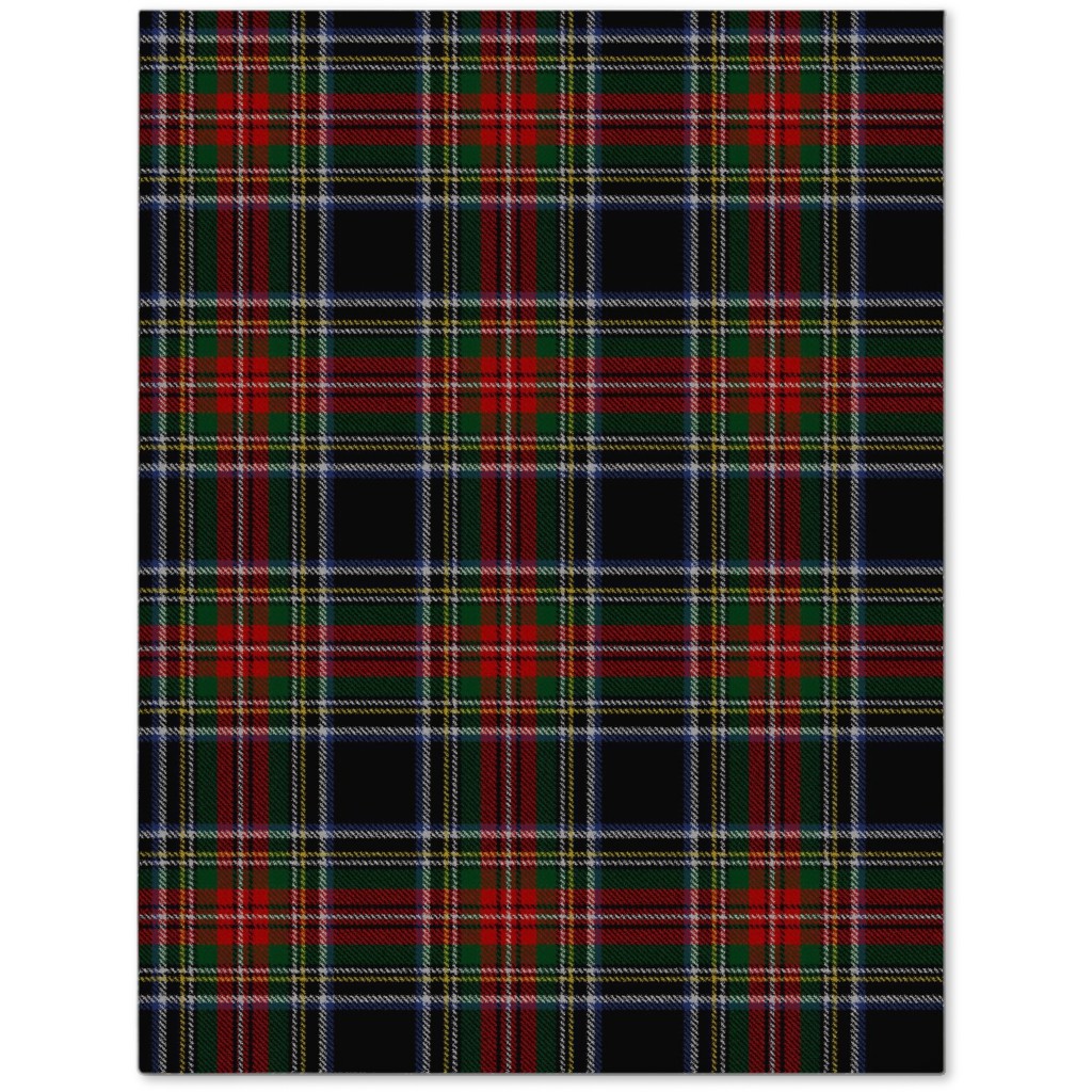 Black Stewart Tartan - Red Journal, Black, Black