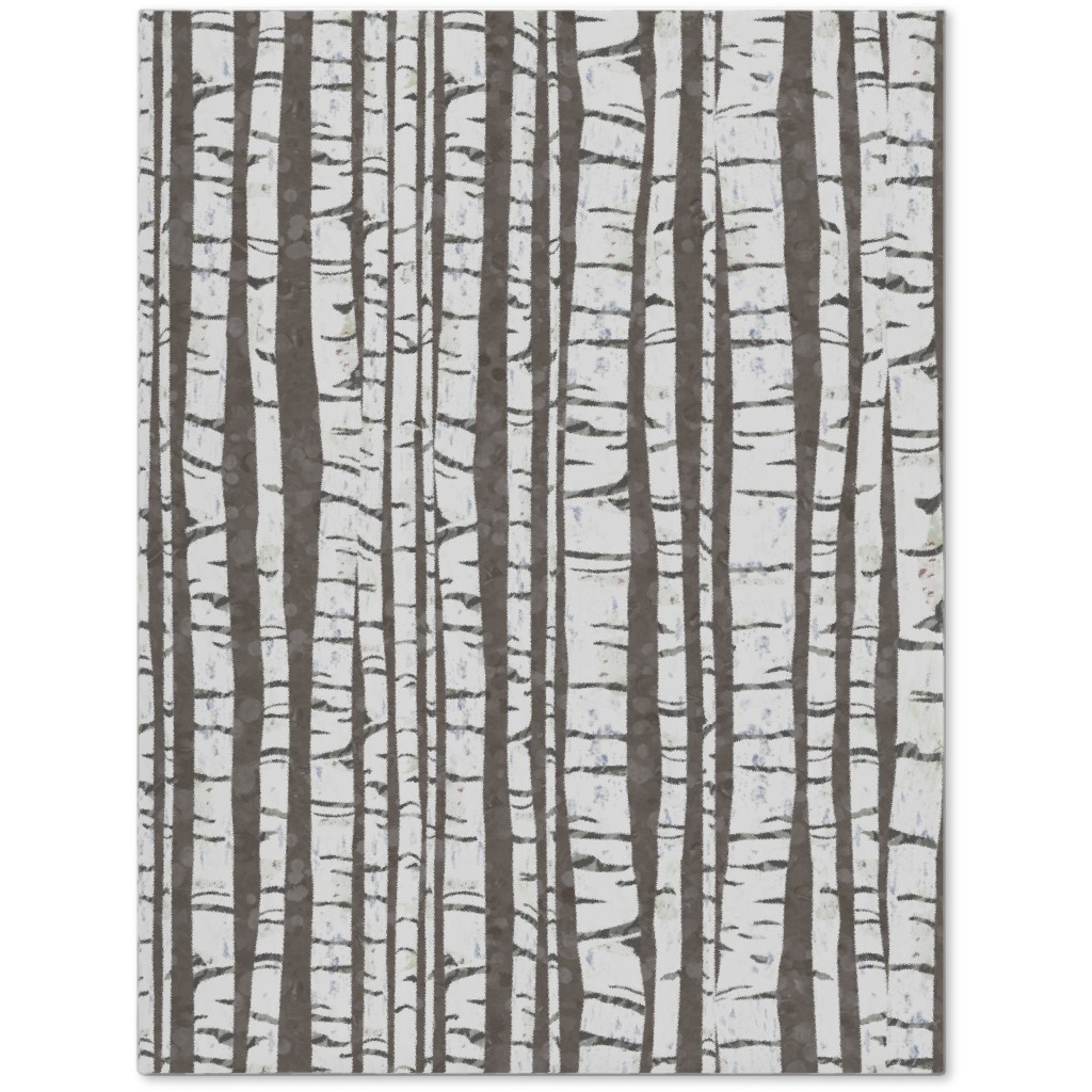 Birch Trees - White on Brown Journal, Gray