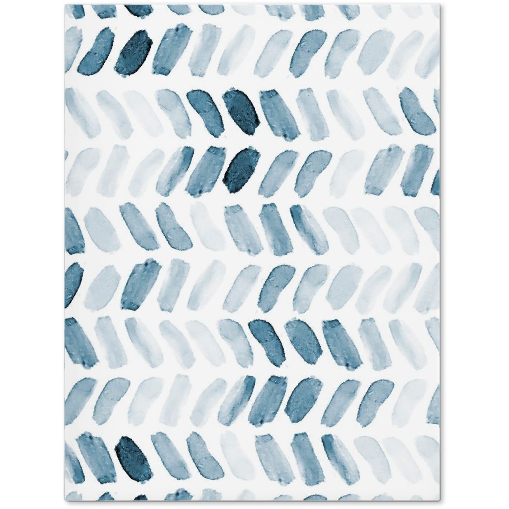 Watercolor Herringbone - Blue Journal, Blue, True Blue