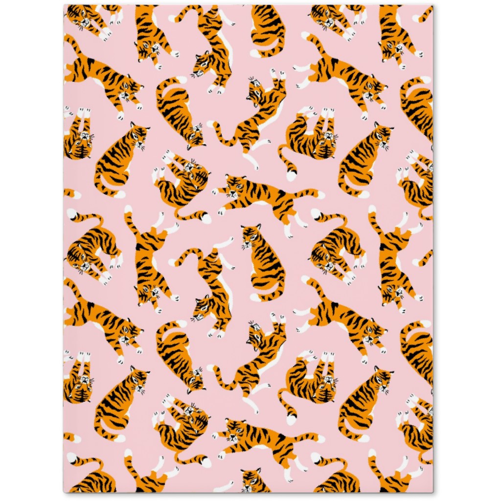 Tigers on Pink Backround Journal, Pink, Bright Pink