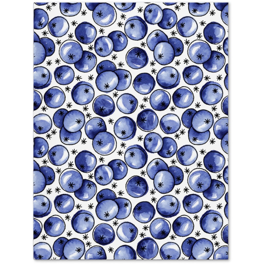 Watercolor Blueberries Journal, Blue, True Blue